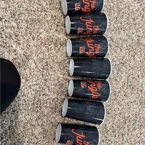 Black think plastic bengals Tumbler Set with Orange Script